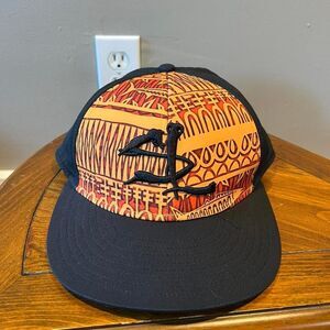 Salt life fitted baseball cap/hat size medium black‎ and orange